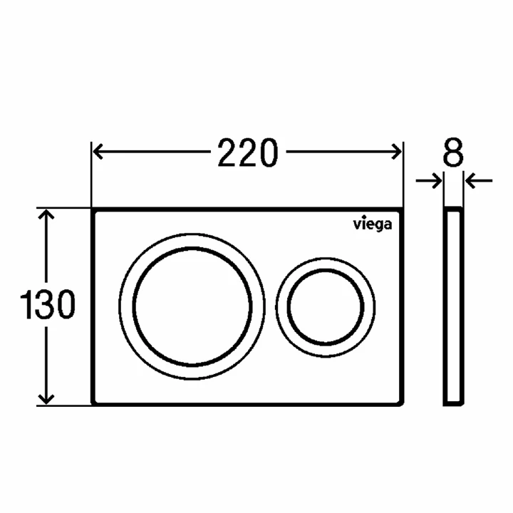 Viega Prevista, Visign for Style 20 WC nyomólap, krómozott műanyag 773779