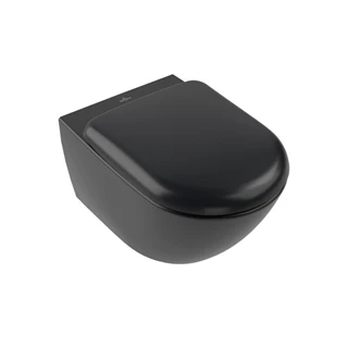 Villeroy and Boch Antao gyűrű nélküli mélyöblítésű wc 37x56cm Pure Black CeramicPlus 4674T0R7 Villeroy and Boch Antao gyűrű nélküli mélyöblítésű wc 37x56cm Pure Black CeramicPlus 4674T0R7