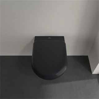 Villeroy and Boch Antao gyűrű nélküli mélyöblítésű wc 37x56cm Pure Black CeramicPlus 4674T0R7 Villeroy and Boch Antao gyűrű nélküli mélyöblítésű wc 37x56cm Pure Black CeramicPlus 4674T0R7
