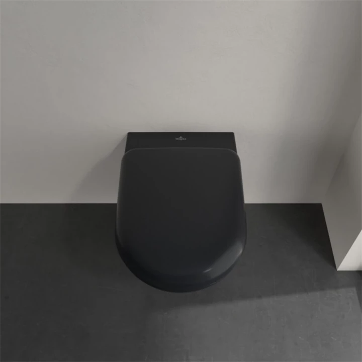 Villeroy and Boch Antao gyűrű nélküli mélyöblítésű wc 37x56cm Pure Black CeramicPlus 4674T0R7 Villeroy and Boch Antao gyűrű nélküli mélyöblítésű wc 37x56cm Pure Black CeramicPlus 4674T0R7