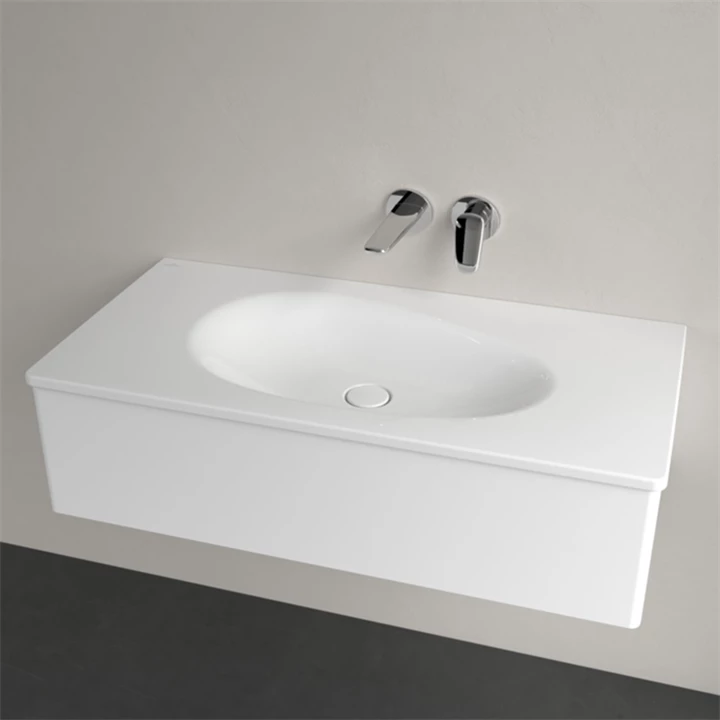 Villeroy and Boch Antao beépíthető mosdó csaplyukfurat nélkül, túlfolyó nélkül 1000 x 500 mm, Fehér Alpin 4A76A3R1