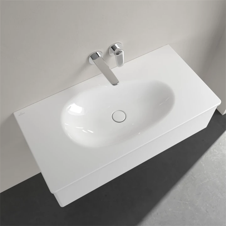 Villeroy and Boch Antao beépíthető mosdó csaplyukfurat nélkül, túlfolyó nélkül 1000 x 500 mm, Fehér Alpin 4A76A3R1