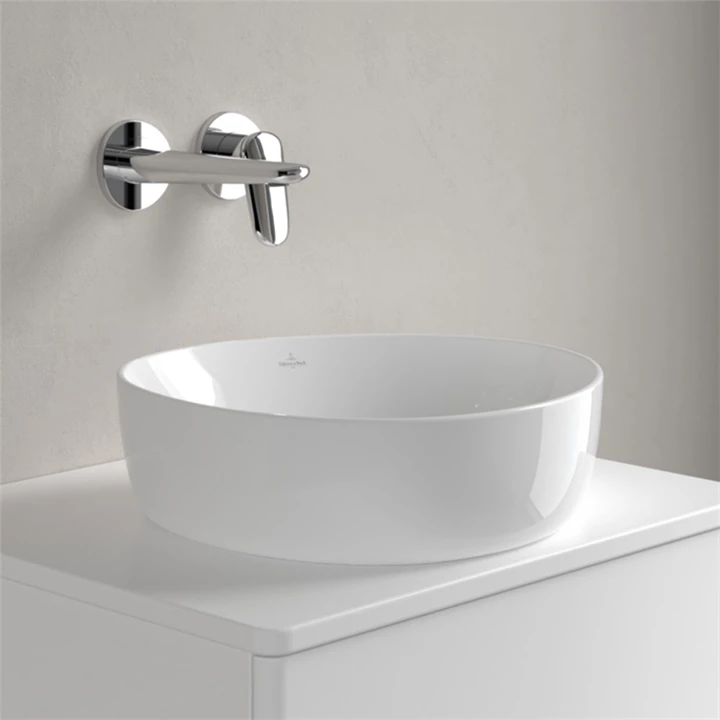 Villeroy and Boch Antao ráültethető mosdó Aszimmetrikus, fali vagy magasított csaptelephez, 400 x 395, Fehér Alpin 4A724 Villeroy and Boch Antao ráültethető mosdó Aszimmetrikus, fali vagy magasított csaptelephez, 400 x 395, Fehér Alpin 4A724