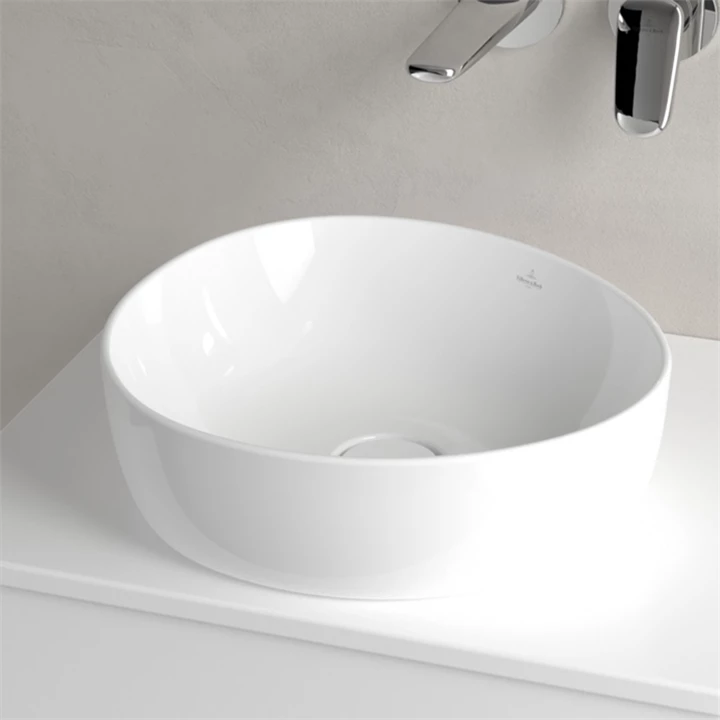 Villeroy and Boch Antao ráültethető mosdó Aszimmetrikus, fali vagy magasított csaptelephez, 400 x 395, Fehér Alpin 4A724 Villeroy and Boch Antao ráültethető mosdó Aszimmetrikus, fali vagy magasított csaptelephez, 400 x 395, Fehér Alpin 4A724