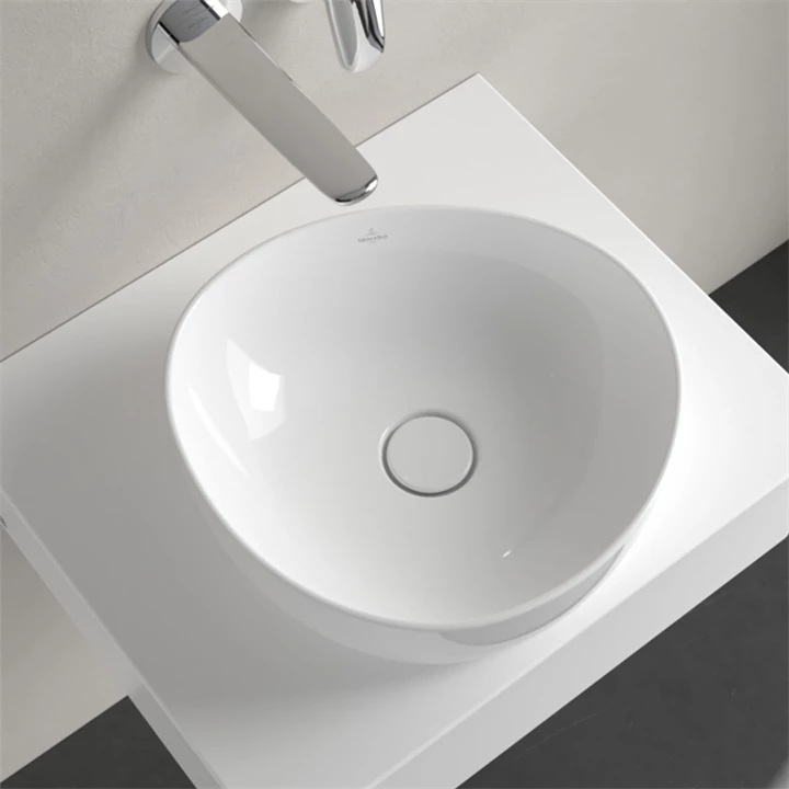 Villeroy and Boch Antao ráültethető mosdó Aszimmetrikus, fali vagy magasított csaptelephez, 400 x 395, Fehér Alpin 4A724 Villeroy and Boch Antao ráültethető mosdó Aszimmetrikus, fali vagy magasított csaptelephez, 400 x 395, Fehér Alpin 4A724