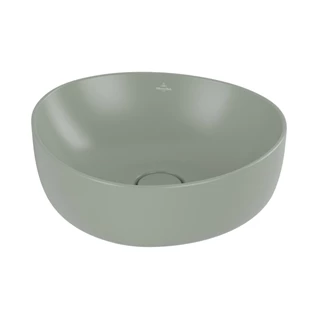 Villeroy and Boch Antao ráültethető mosdó Aszimmetrikus, fali vagy magasított csaptelephez, 400 x 395, Morning Green 4A7