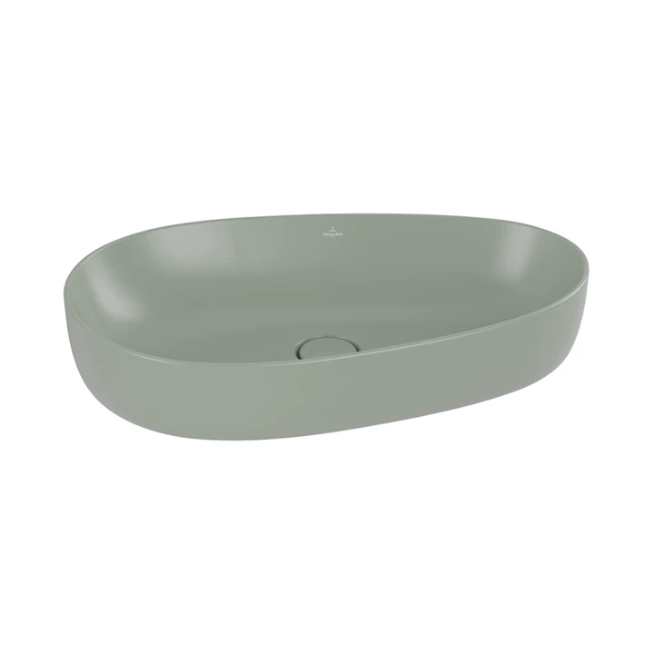 Villeroy and Boch Antao ráültethető mosdó, aszimmetrikus, fali vagy magasított csaptelephez, 650 x 400, Morning Green 4A Villeroy and Boch Antao ráültethető mosdó, aszimmetrikus, fali vagy magasított csaptelephez, 650 x 400, Morning Green 4A