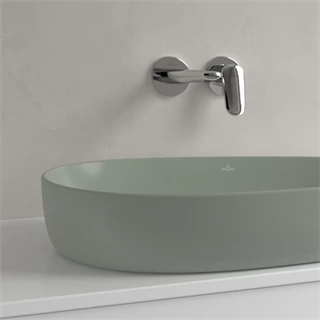 Villeroy and Boch Antao ráültethető mosdó, aszimmetrikus, fali vagy magasított csaptelephez, 650 x 400, Morning Green 4A Villeroy and Boch Antao ráültethető mosdó, aszimmetrikus, fali vagy magasított csaptelephez, 650 x 400, Morning Green 4A