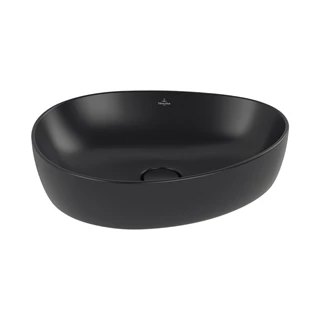 Villeroy and Boch Antao ráültethető mosdó Aszimmetrikus, fali vagy magasított csaptelephez, 510 x 400, Pure Black 4A7351 Villeroy and Boch Antao ráültethető mosdó Aszimmetrikus, fali vagy magasított csaptelephez, 510 x 400, Pure Black 4A7351