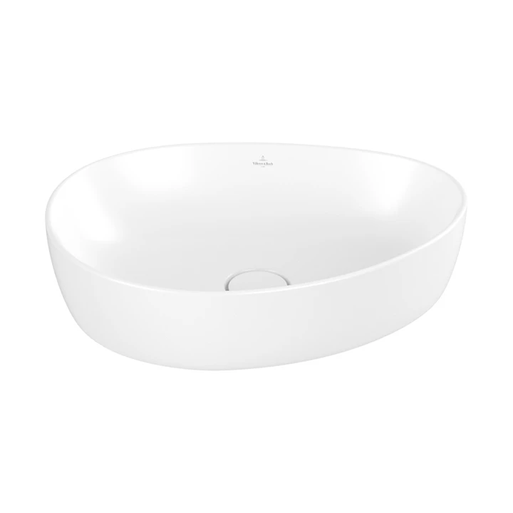 Villeroy and Boch Antao ráültethető mosdó Aszimmetrikus, fali vagy magasított csaptelephez, 510 x 400, Stone White 4A735 Villeroy and Boch Antao ráültethető mosdó Aszimmetrikus, fali vagy magasított csaptelephez, 510 x 400, Stone White 4A735