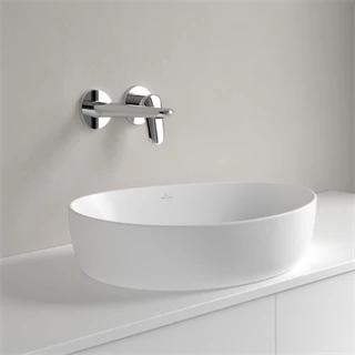 Villeroy and Boch Antao ráültethető mosdó Aszimmetrikus, fali vagy magasított csaptelephez, 510 x 400, Stone White 4A735 Villeroy and Boch Antao ráültethető mosdó Aszimmetrikus, fali vagy magasított csaptelephez, 510 x 400, Stone White 4A735