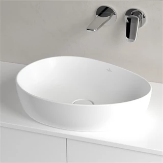 Villeroy and Boch Antao ráültethető mosdó Aszimmetrikus, fali vagy magasított csaptelephez, 510 x 400, Stone White 4A735 Villeroy and Boch Antao ráültethető mosdó Aszimmetrikus, fali vagy magasított csaptelephez, 510 x 400, Stone White 4A735