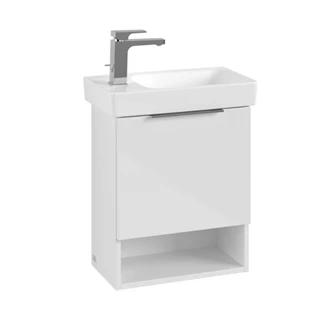 Villeroy and Boch Architectura alsószekrény 1x ajtó, 1x nyitott,  zsanér jobb o., falra szer., 430x520x255 mm, fehér B88