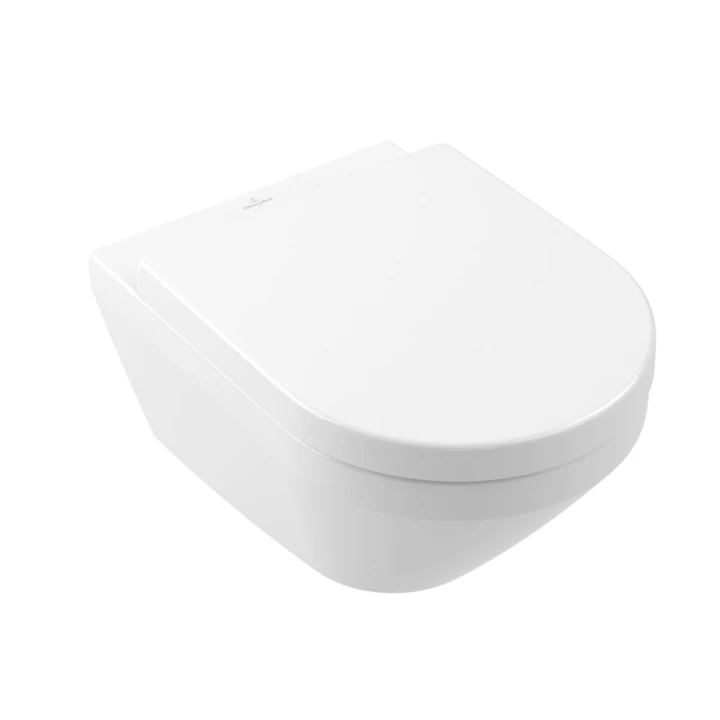 Villeroy and Boch Architectura Gyűrű nélküli mélyöblítésű fali WC, TwistFlush, kerek, hátsós, Fehér Alpin Antibac Cerami