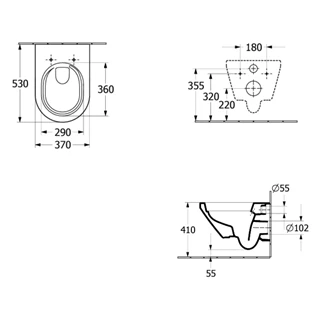 Villeroy and Boch Architectura Gyűrű nélküli mélyöblítésű fali WC, TwistFlush, kerek, hátsós, Fehér Alpin Antibac Cerami