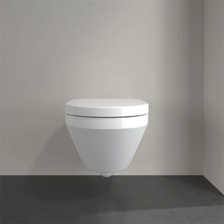 Villeroy and Boch Architectura Gyűrű nélküli mélyöblítésű fali WC, TwistFlush, kerek, hátsós, Fehér Alpin Antibac Cerami