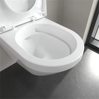 Villeroy and Boch Architectura Gyűrű nélküli mélyöblítésű fali WC, TwistFlush, kerek, hátsós, Fehér Alpin Antibac Cerami