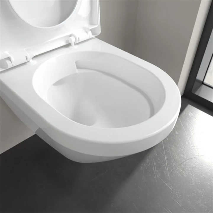 Villeroy and Boch Architectura Gyűrű nélküli mélyöblítésű fali WC, TwistFlush, kerek, hátsós, Fehér Alpin Antibac Cerami