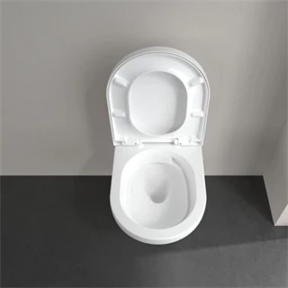 Villeroy and Boch Architectura Gyűrű nélküli mélyöblítésű fali WC, TwistFlush, kerek, hátsós, Fehér Alpin Antibac Cerami