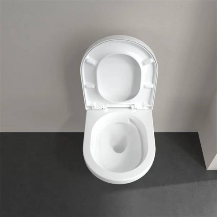 Villeroy and Boch Architectura Gyűrű nélküli mélyöblítésű fali WC, TwistFlush, kerek, hátsós, Fehér Alpin Antibac Cerami