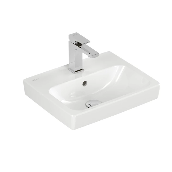 Villeroy and Boch Architectura kézmosó mosdó középen, 1 furattal, túlfolyóval 450x365 mm, fehér, CeramicPlus 438745R1