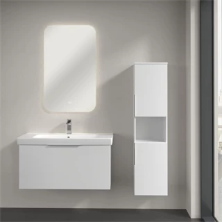 Villeroy and Boch Architectura magasszekrény 2 ajtó, 1nyitott, 2 üvegpolc, zsanér jobbon, 350x1400x346 mm, fehér B89701V Villeroy and Boch Architectura magasszekrény 2 ajtó, 1nyitott, 2 üvegpolc, zsanér jobbon, 350x1400x346 mm, fehér B89701V