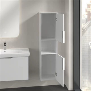 Villeroy and Boch Architectura magasszekrény 2 ajtó, 1nyitott, 2 üvegpolc, zsanér jobbon, 350x1400x346 mm, fehér B89701V Villeroy and Boch Architectura magasszekrény 2 ajtó, 1nyitott, 2 üvegpolc, zsanér jobbon, 350x1400x346 mm, fehér B89701V