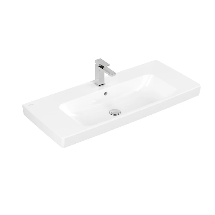 Villeroy and Boch Architectura mosdó középen, négyszög, 3 csaplyukfurattal, túlfolyóval 1000x445 mm, fehér 4A87A501 Villeroy and Boch Architectura mosdó középen, négyszög, 3 csaplyukfurattal, túlfolyóval 1000x445 mm, fehér 4A87A501