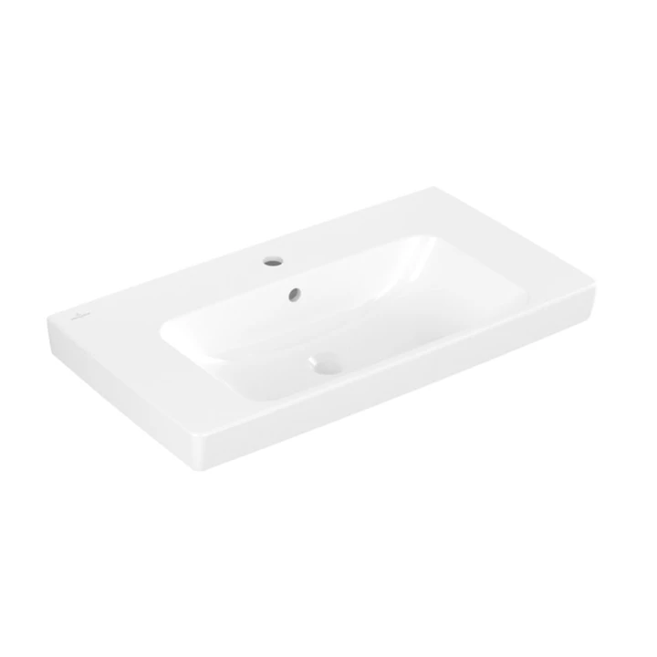 Villeroy and Boch Architectura mosdó középen, négyszög, 3 csaplyukfurattal, túlfolyóval 800x445 mm, fehér 4A878001 Villeroy and Boch Architectura mosdó középen, négyszög, 3 csaplyukfurattal, túlfolyóval 800x445 mm, fehér 4A878001