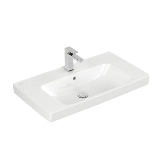 Villeroy and Boch Architectura mosdó középen, négyszög, 3 csaplyukfurattal, túlfolyóval 800x445 mm, fehér 4A878001 Villeroy and Boch Architectura mosdó középen, négyszög, 3 csaplyukfurattal, túlfolyóval 800x445 mm, fehér 4A878001
