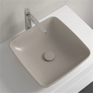 Villeroy and Boch Artis mosdótál, 41x41 cm, csaplyuk és túlfolyó nélkül, pultra ültethető, szögletes, mandula 417841AM Villeroy and Boch Artis mosdótál, 41x41 cm, csaplyuk és túlfolyó nélkül, pultra ültethető, szögletes, mandula 417841AM