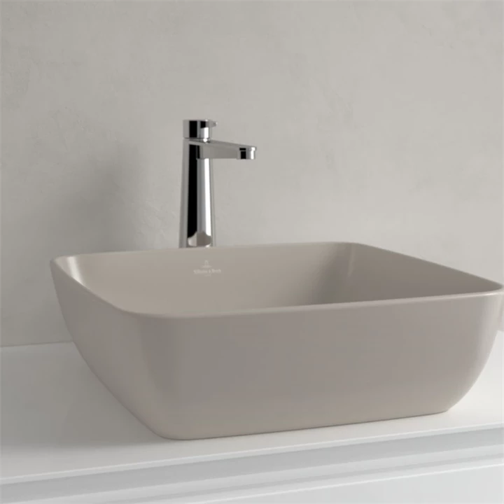 Villeroy and Boch Artis mosdótál, 41x41 cm, csaplyuk és túlfolyó nélkül, pultra ültethető, szögletes, mandula 417841AM Villeroy and Boch Artis mosdótál, 41x41 cm, csaplyuk és túlfolyó nélkül, pultra ültethető, szögletes, mandula 417841AM