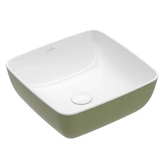 Villeroy and Boch Artis  mosdó - 41x41cm, ráültethető, túlfolyó nélkül - sage green/világoszöld 417841BCS8