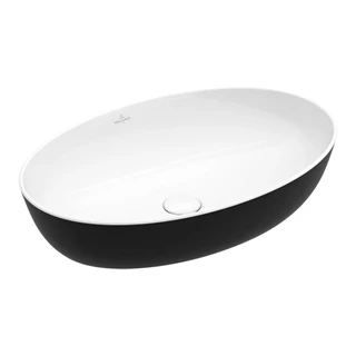 Villeroy and Boch Artis mosdó ovális - 61x41cm, ráültethető, túlfolyó nélkül - coal black/fekete 419861BCT8 Villeroy and Boch Artis mosdó ovális - 61x41cm, ráültethető, túlfolyó nélkül - coal black/fekete 419861BCT8