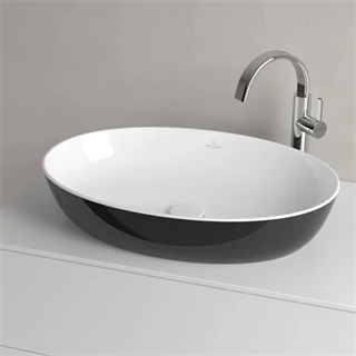 Villeroy and Boch Artis mosdó ovális - 61x41cm, ráültethető, túlfolyó nélkül - coal black/fekete 419861BCT8 Villeroy and Boch Artis mosdó ovális - 61x41cm, ráültethető, túlfolyó nélkül - coal black/fekete 419861BCT8