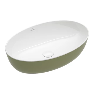 Villeroy and Boch Artis  mosdó ovális - 61x41cm, ráültethető, túlfolyó nélkül - sage green/világoszöld 419861BCS8