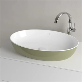 Villeroy and Boch Artis  mosdó ovális - 61x41cm, ráültethető, túlfolyó nélkül - sage green/világoszöld 419861BCS8