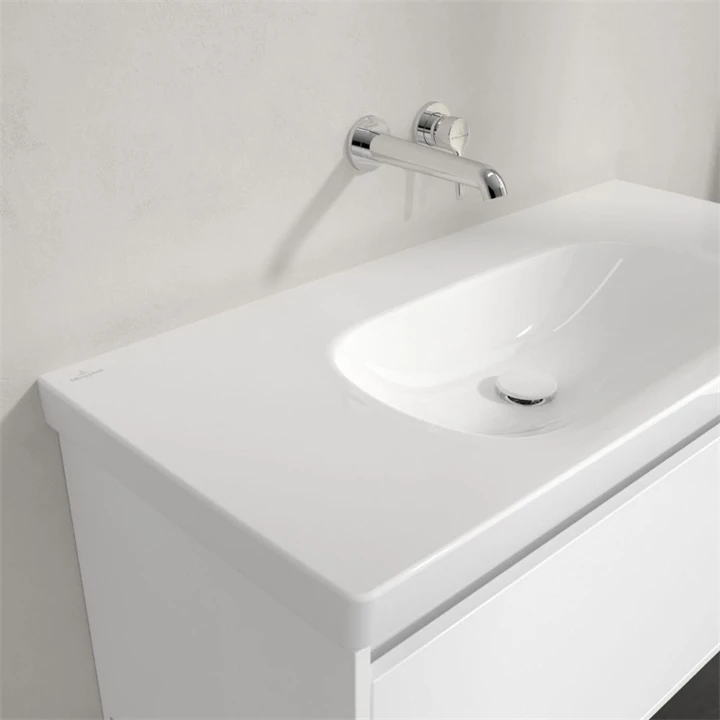 Villeroy and Boch Skyla beépíthető mosdó túlfolyó nélkül, 1000 x 460 mm, Fehér Alpin CeramicPlus 5A51A3R1
