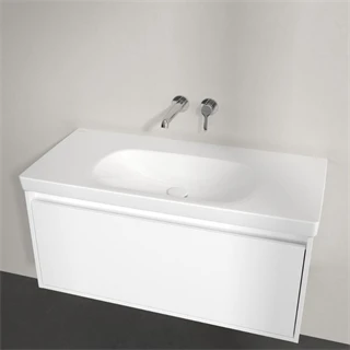 Villeroy and Boch Skyla beépíthető mosdó túlfolyó nélkül, 1000 x 460 mm, Fehér Alpin CeramicPlus 5A51A3R1