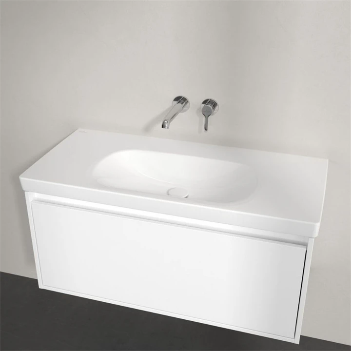Villeroy and Boch Skyla beépíthető mosdó túlfolyó nélkül, 1000 x 460 mm, Fehér Alpin CeramicPlus 5A51A3R1