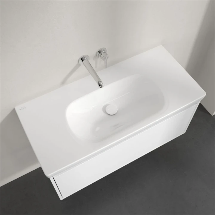 Villeroy and Boch Skyla beépíthető mosdó túlfolyó nélkül, 1000 x 460 mm, Fehér Alpin CeramicPlus 5A51A3R1
