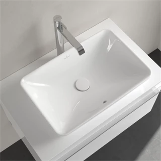 Villeroy and Boch Venticello 55 x 36 cm-es ráültethető mosdó csaplyuk nélkül CeramicPlus felülettel 411355R1 Villeroy and Boch Venticello 55 x 36 cm-es ráültethető mosdó csaplyuk nélkül CeramicPlus felülettel 411355R1