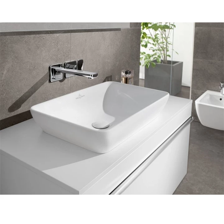 Villeroy and Boch Venticello 55 x 36 cm-es ráültethető mosdó csaplyuk nélkül CeramicPlus felülettel 411355R1 Villeroy and Boch Venticello 55 x 36 cm-es ráültethető mosdó csaplyuk nélkül CeramicPlus felülettel 411355R1