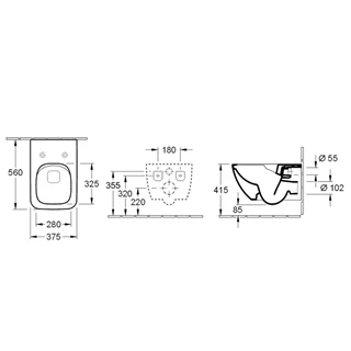 Villeroy and Boch Venticello fali wc csésze 4611R001 Villeroy and Boch Venticello fali wc csésze 4611R001