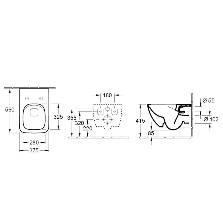 Villeroy and Boch Venticello fali wc csésze 4611R001 Villeroy and Boch Venticello fali wc csésze 4611R001