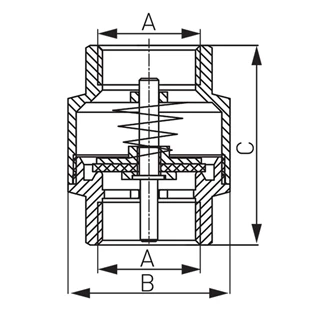 Ferro visszacsapó szelep réz tányérral 1/2" BB ZZM1 Ferro visszacsapó szelep réz tányérral 1/2" BB ZZM1
