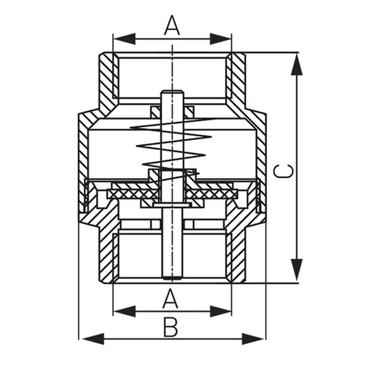 Ferro visszacsapó szelep réz tányérral  3/4" BB ZZM2