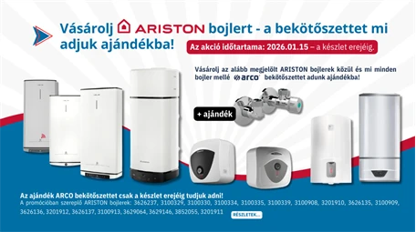 Vásárolj Ariston bojlert és a bekötőszettet mi adjuk ajándékba!