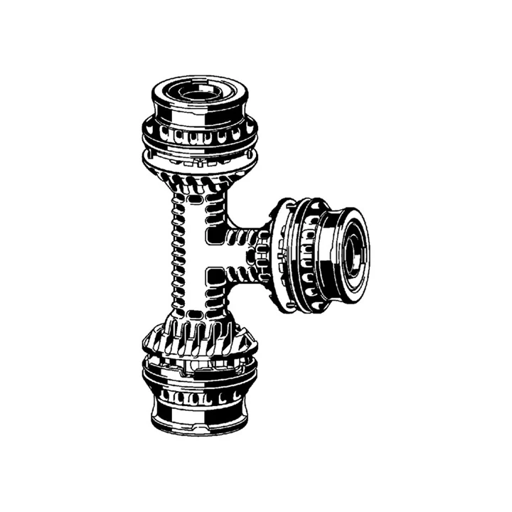 Viega Geopress K gáz T-idom, 40 - 40 - 40 mm (5/4"), SC-Contur-ral, fekete műanyag, 9718G VG-822774