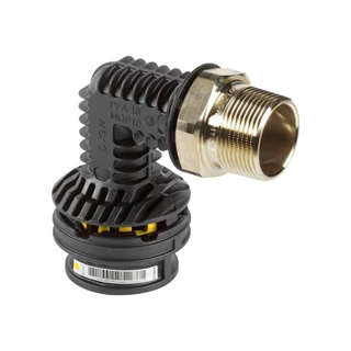 Viega Geopress K gáz csatlakozó idom, könyök, 90°, 50 mm - 6/4", SC-Contur-ral, fekete műanyag-szilíciumbronz, 9715G VG-